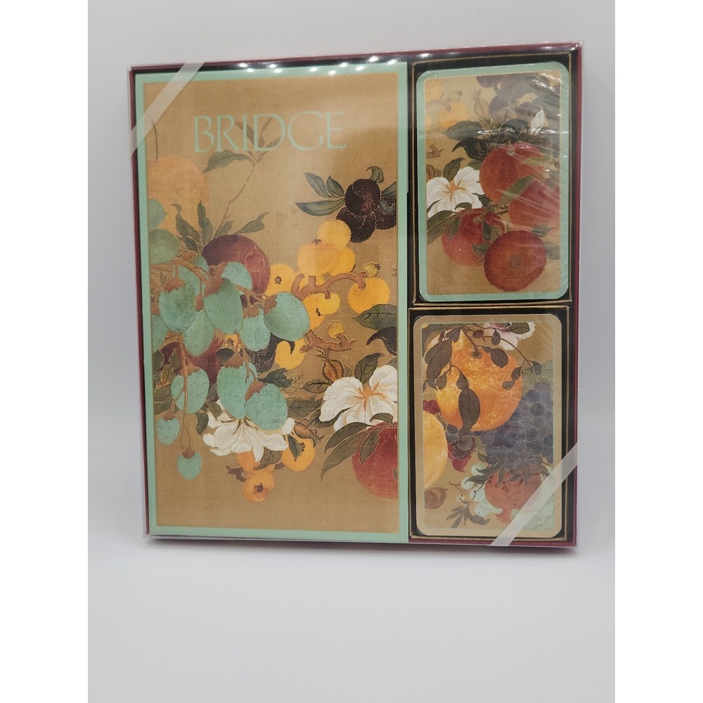 Caspar Bridge Ensemble Double Card Deck & Score Pad Fruit & Flowers Chicago Arts